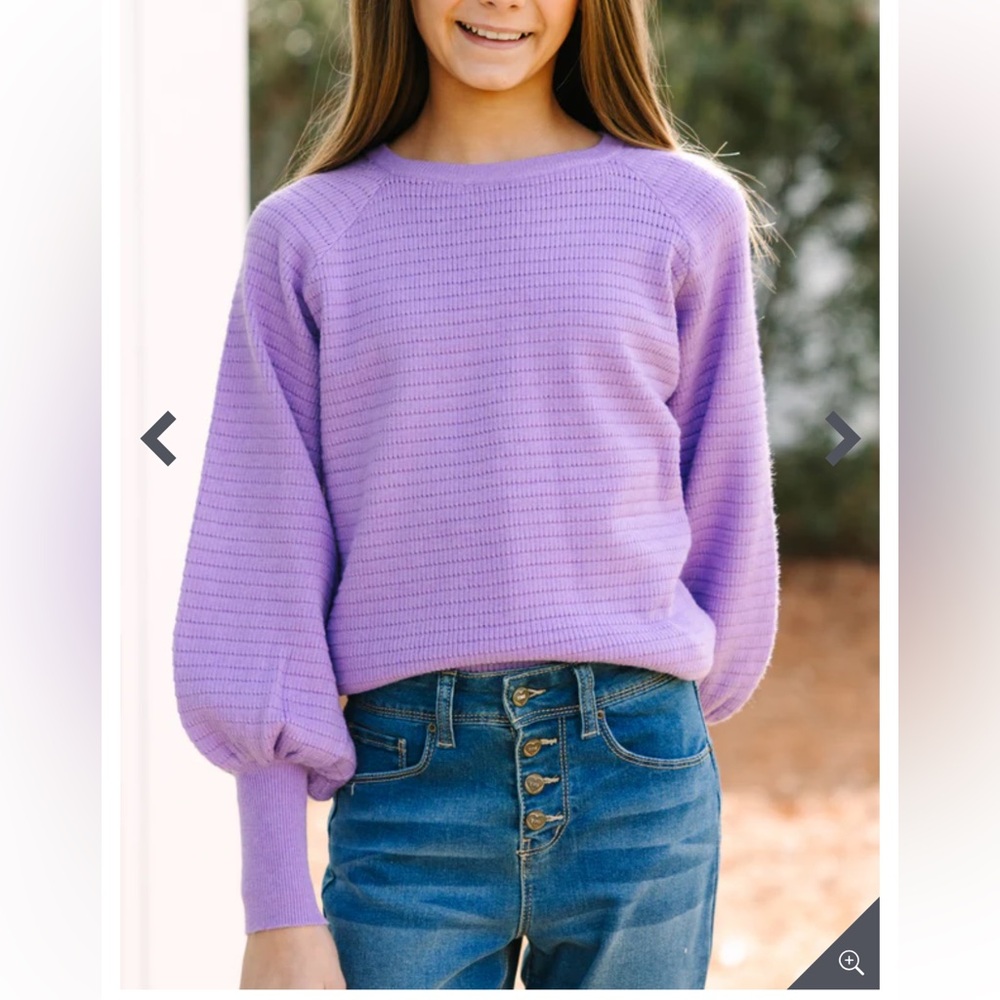 MINT GIRLS  In The Works Lavender Purple Sweater
